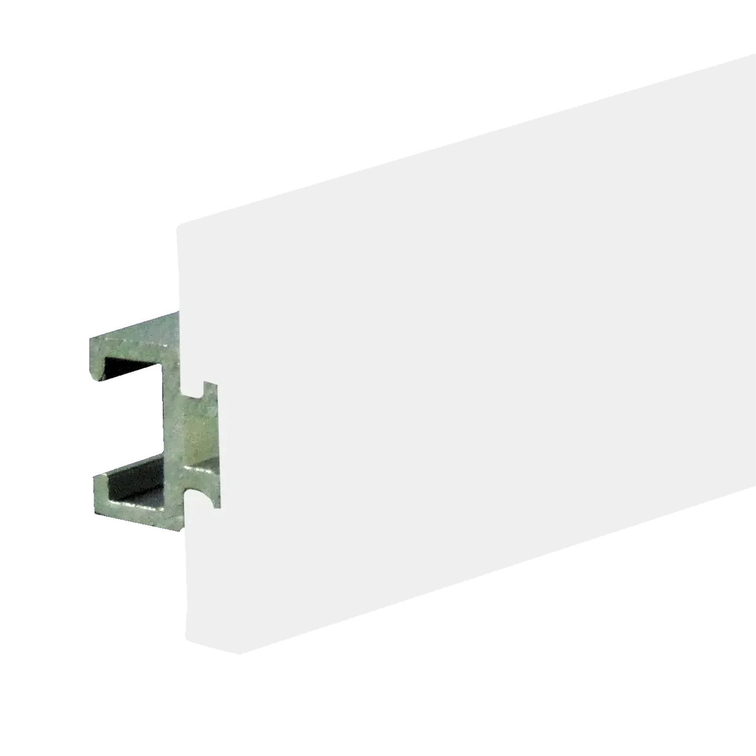 38mm Aluminum Rail with White Wear Strip